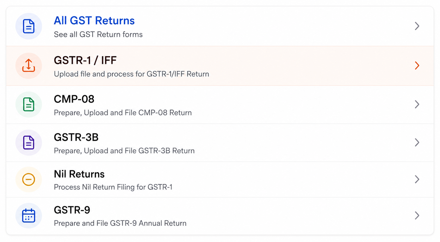 Select GSTR 1